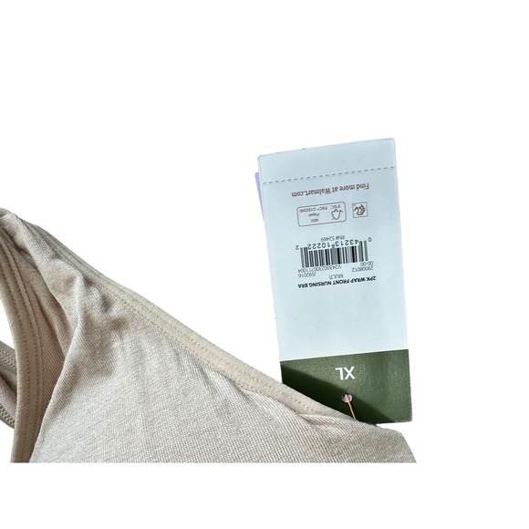 JOYSFUN Maternity Nursing Bra Beige Wrap Front Wirefree Comfort XL - Picture 4 of 9